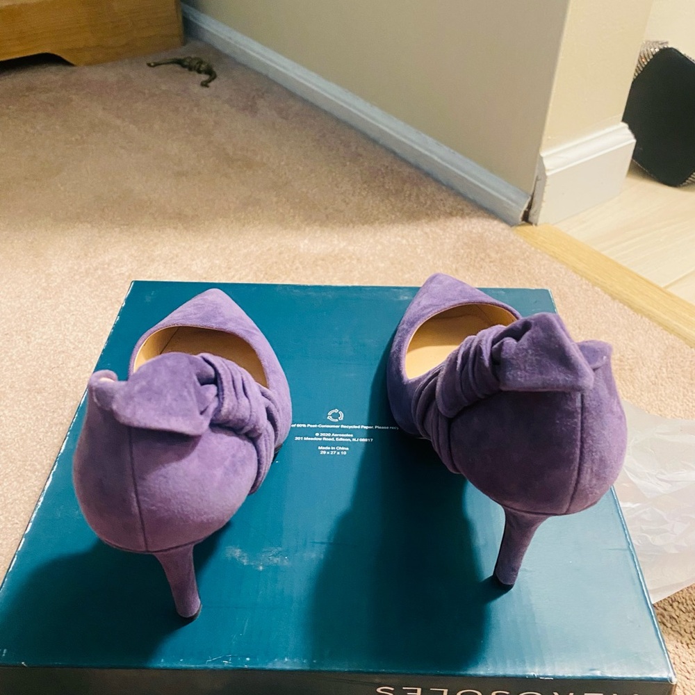 Suede violet heels size 7.5 - Picture 3 of 9